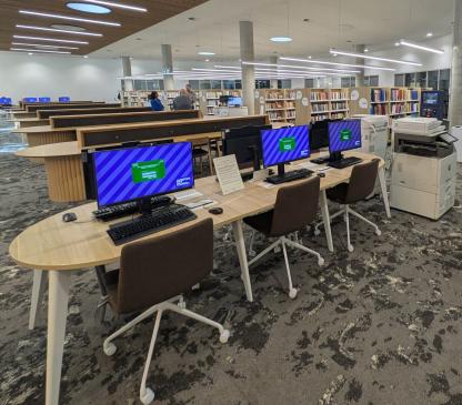 computers on tables