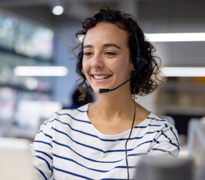 woman with headset