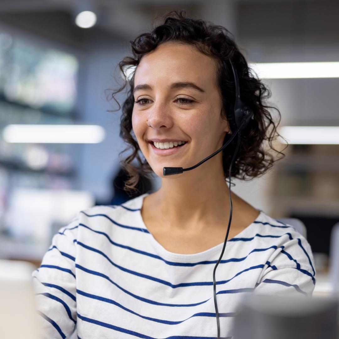 woman with headset
